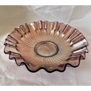 Antique Fenton Amethyst Carnival Glass Dish Ruffled Edge 1900’s 8.5 Decorative